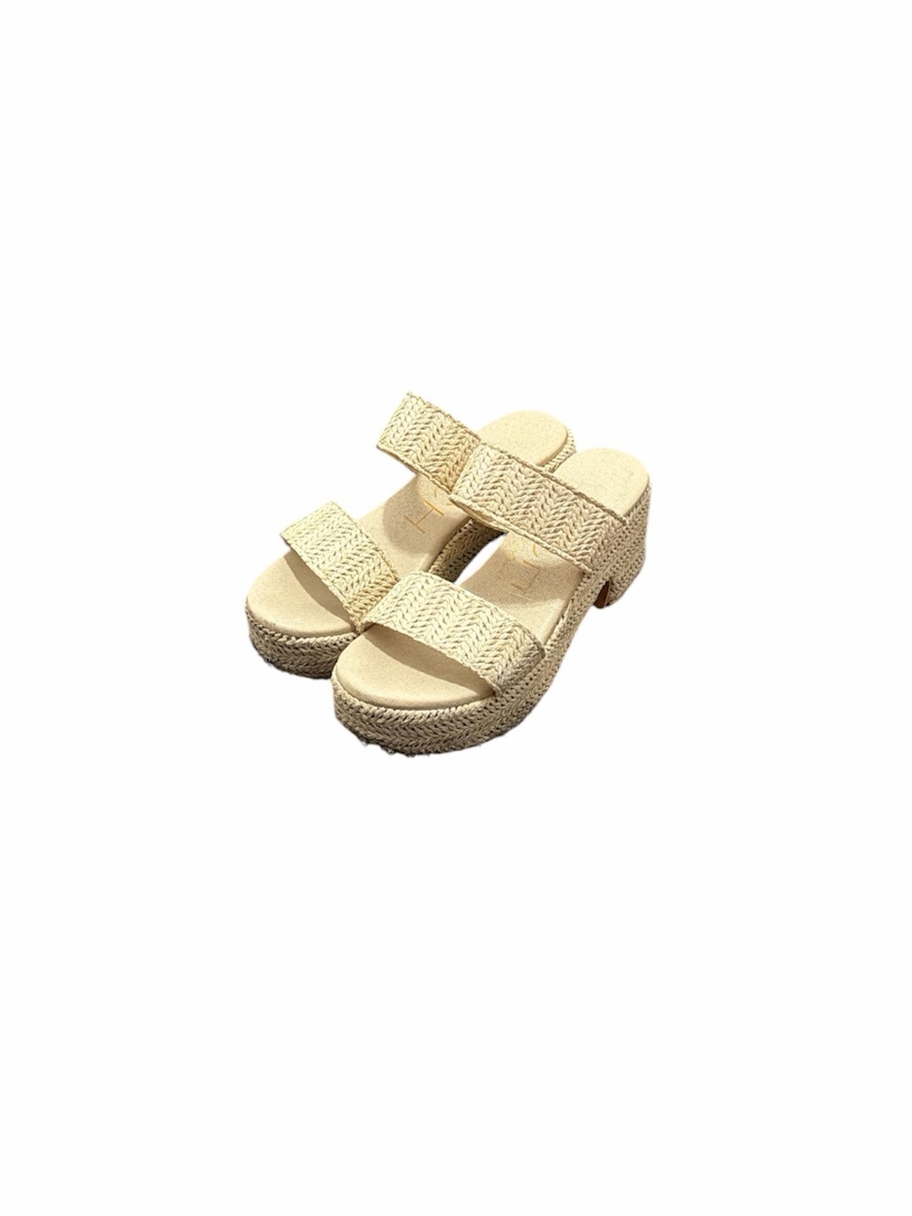 Beach by Matisse Beige Raffia Two-Strap Platform Sandals